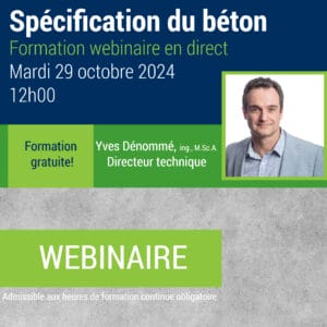 Webinaire – Spécification du béton 2024